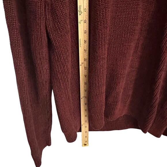 L.L. Bean Men's Maroon Knit 100% Cotton Pullover Heavy Cowl Neck Sweater XL - Picture 4 of 6